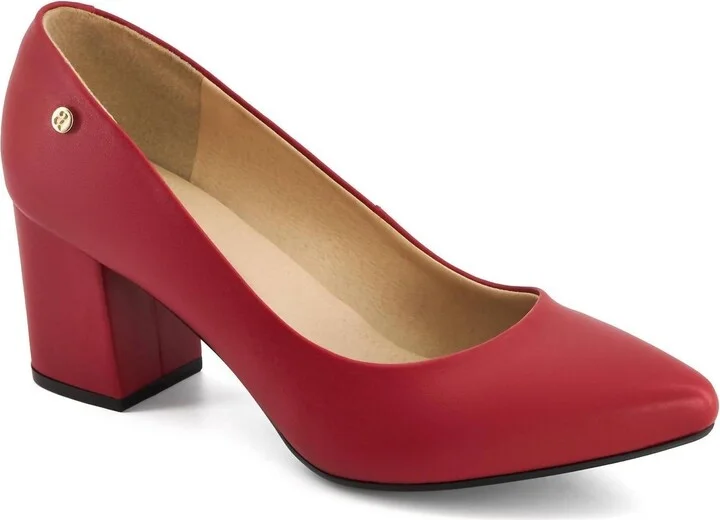 Women's Block Heel Pumps In Red