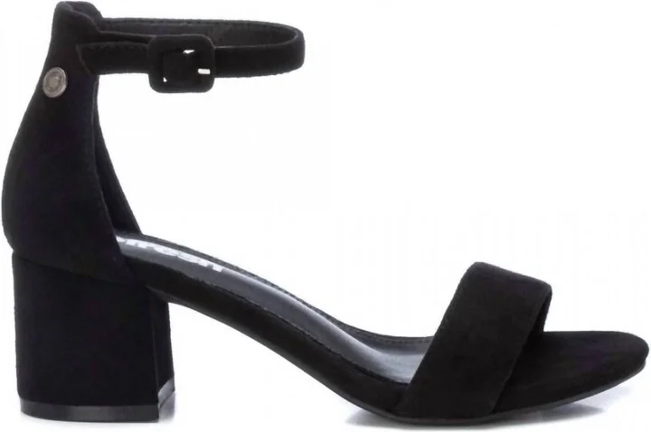 Women's Block Heel Suede Sandals In Black