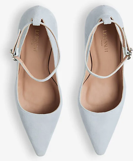 Womens Blu-Aqua Catelyn Ankle-Strap Heeled Suede Court Shoes Eur 39 / 6 Uk Women - Image 2