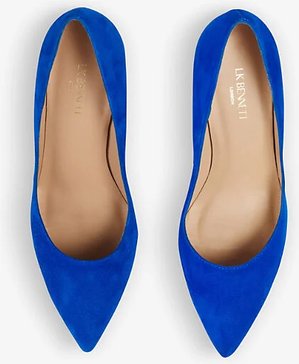 Womens Blu-Blue Floret Pointed-Toe Suede Courts Eur 37 / 4 Uk Women - Image 2