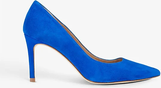 Womens Blu-Blue Floret Pointed-Toe Suede Courts Eur 37 / 4 Uk Women