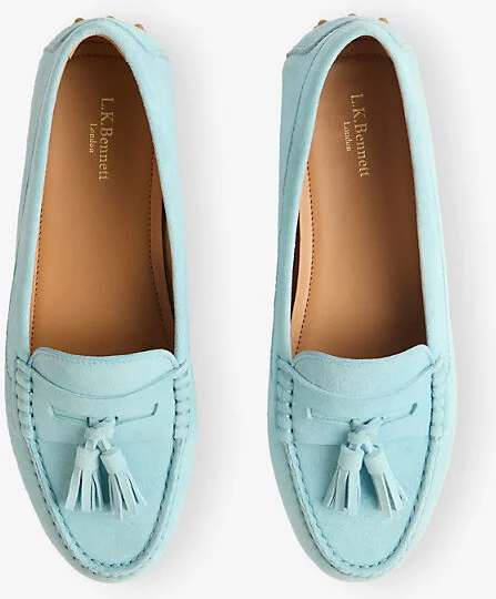 Womens Blu-Light Blue Leslie Tassel Suede Moccasins Eur 39 / 6 Uk Women - Image 2