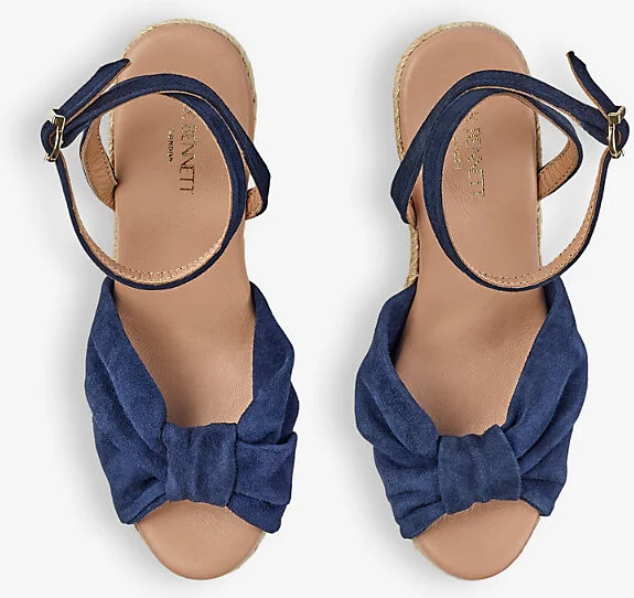 Womens Blu-Navy Angela Tie-Knot Suede Espadrilles Eur 37 / 4 Uk Women - Image 2