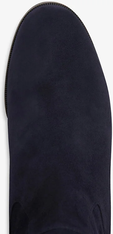 Womens Blu-Navy Bella Suede and Textile Knee-High Boots Eur 38/5 Uk Women - Image 2