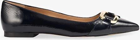 Womens Blu-Navy Ethel Patent-Leather Flats Eur 40 / 7 Uk Women