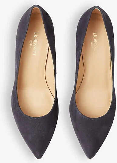 Womens Blu-Navy Fern Pointed-Toe Suede Heeled Courts Eur 41.5 / 8.5 Uk Women - Image 2