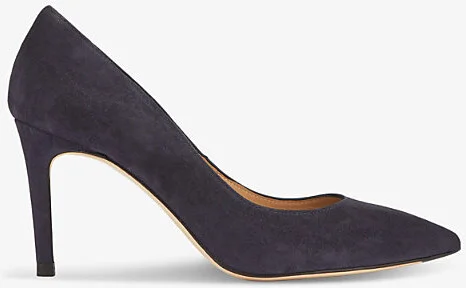 Womens Blu-Navy Fern Pointed-Toe Suede Heeled Courts Eur 41.5 / 8.5 Uk Women