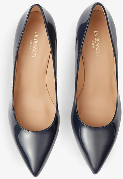 Womens Blu-Navy Floret Patent-Leather Courts Eur 40 / 7 Uk Women - Image 2