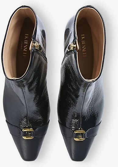 Womens Blu-Navy Hylda Heeled Patent-Leather Ankle Boots Eur 41 / 8 Uk Women - Image 2