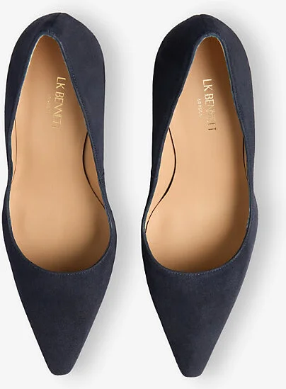 Womens Blu-Navy New Fern Suede Pointed-Toe Courts Eur 42/ 9 Uk Women - Image 2