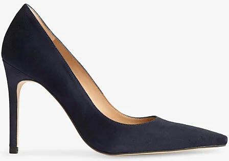 Womens Blu-Navy New Fern Suede Pointed-Toe Courts Eur 42/ 9 Uk Women