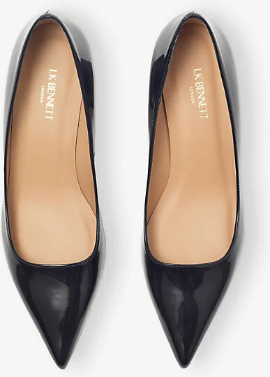 Womens Blu-Navy Sloane Pointed-Toe Patent-Leather Heeled Courts Eur 40 / 7 Uk Women - Image 2
