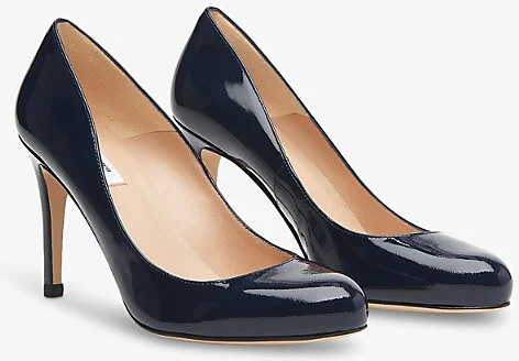 Womens Blu-Navy Stila Round-Toe Patent-Leather Heeled Courts Eur 41.5 / 8.5 Uk Women - Image 2