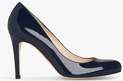 Womens Blu-Navy Stila Round-Toe Patent-Leather Heeled Courts Eur 41.5 / 8.5 Uk Women