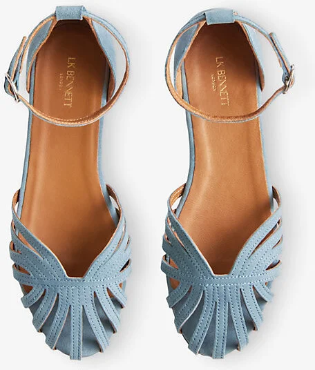 Womens Blu-Powder Blue Aubrey Suede Sandals Eur 39 / 6 Uk Women - Image 2