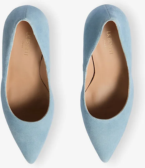 Womens Blu-Powder Blue Fern Suede Heeled Courts Eur 37 / 4 Uk Women - Image 2
