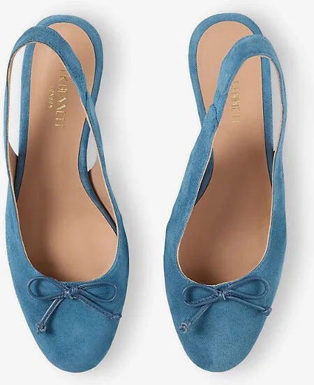 Womens Blu-Powder Blue Louise Suede Sling-Back Ballerina Heels Eur 41 / 8 Uk Women - Image 2