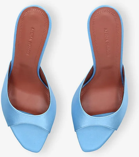 Womens Blue Alexa 95 Satin Heeled Mules Eur 41 / 8 Uk Women - Image 2