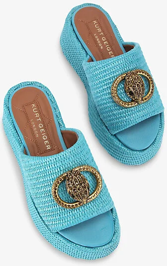 Womens Blue Chelsea Logo-Embellished Woven Platform Sandals Eur 41 / 8 Uk Women - Image 2