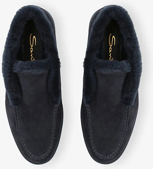 Womens Blue/Dark Fortune Shearling-Lined Suede Ankle Boots Eur 41 / 8 Uk Women - Image 2
