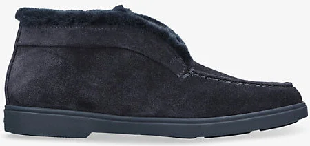 Womens Blue/Dark Fortune Shearling-Lined Suede Ankle Boots Eur 41 / 8 Uk Women