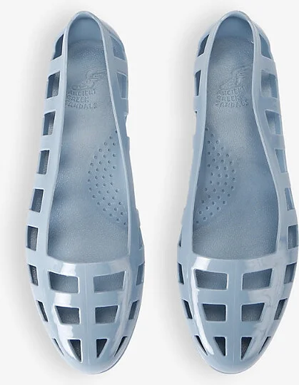 Womens Blue Elli Wedge-Heel Mesh-Textured PVC Flats Eur 39 / 6 Uk Women - Image 2