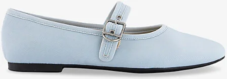 Womens Blue Jolin Suede Ballet Flats Eur 38/5 Uk Women