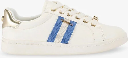 Womens Blue Other Palermo Stripe Low-Top Faux-Leather Trainers Eur 38/5 Uk Women