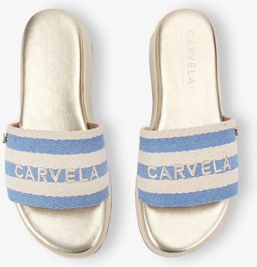 Womens Blue Other Palermo Striped Canvas Mules Eur 41 / 8 Uk Women - Image 2