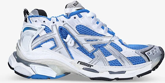 Womens Blue Other Women's Runner Mesh and Faux-Leather Low-Top Trainers Eur 39 / 6 Uk Women