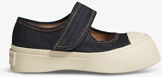 Womens Blue Pablo Denim Mary Jane Trainers Eur 36 / 3 Uk Women