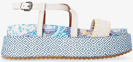 Womens Blue/Pal.C Chelsea Flatform Leather Sandals Eur 37 / 4 Uk Women