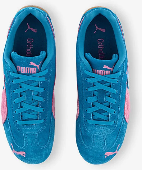 Womens Blue Pink Speedcat Og Suede Low-Top Trainers 5 - Image 2
