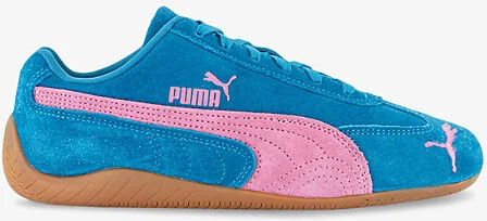 Womens Blue Pink Speedcat Og Suede Low-Top Trainers 5