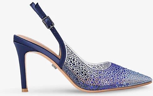 Womens Blue Positano Vinyl Embellished Heels Eur 38/5 Uk Women