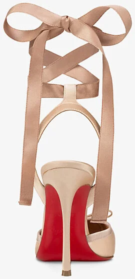 Womens Blush Cassia Lace Up 100 Crepe-Satin Heels Eur 40 / 7 Uk Women - Image 2