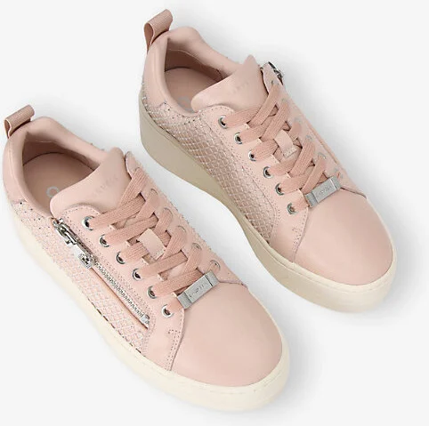 Womens Blush Connected Zip Flatform Leather Low-Top Trainers Eur 39 / 6 Uk Women - Image 2