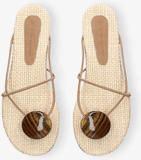Womens Blush Doma Stoned Woven Sandals Eur 41 / 8 Uk Women - Image 2