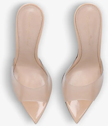 Womens Blush Elle Leather and PVC Mules Eur 34 / 1 Uk Women - Image 2