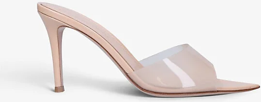 Womens Blush Elle Leather and PVC Mules Eur 34 / 1 Uk Women