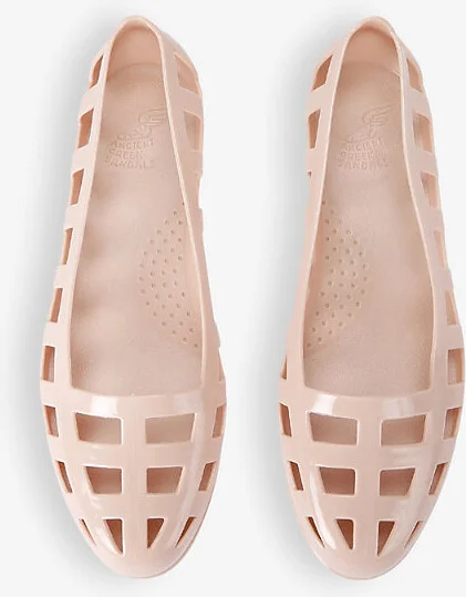 Womens Blush Elli Wedge-Heel Mesh-Textured PVC Flats Eur 36 / 3 Uk Women - Image 2