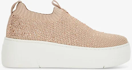 Womens Blush Fabric Elements Fly Knit Platform Knitted Low-Top Trainers Eur 37 / 4 Uk Women