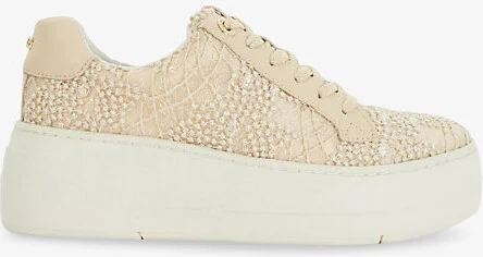 Womens Blush Fabric Episode Lace-Up Flatform Woven Trainers Eur 40 / 7 Uk Women