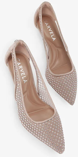 Womens Blush Hotsox Pointed-Toe Mesh Court Heels Eur 37 / 4 Uk Women - Image 2