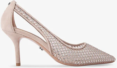 Womens Blush Hotsox Pointed-Toe Mesh Court Heels Eur 37 / 4 Uk Women