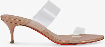 Womens Blush Just Nothing 55 Heeled Leather Mules Eur 38/5 Uk Women