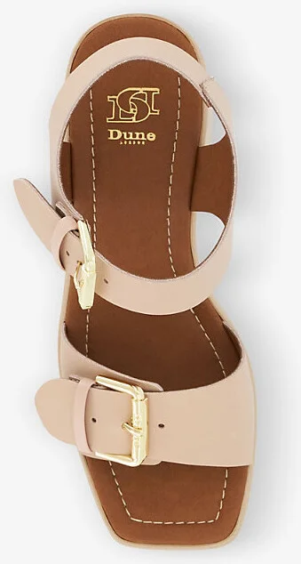 Womens Blush-Leather Jenies Two-Buckle Leather Platform Sandals Eur 40 / 7 Uk Women - Image 2