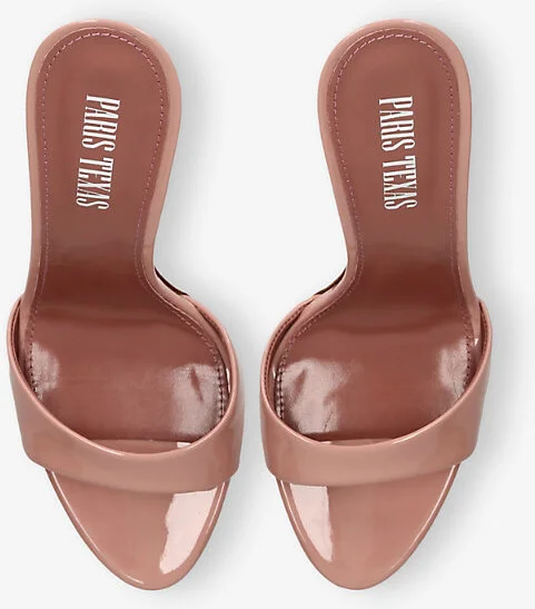 Womens Blush Lidia Patent-Leather Heeled Mules Eur 37.5 / 4.5 Uk Women - Image 2