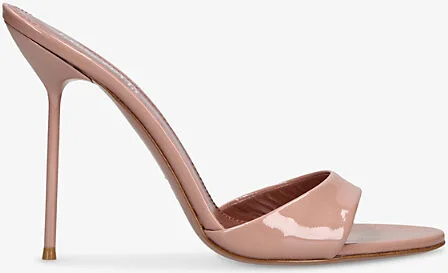 Womens Blush Lidia Patent-Leather Heeled Mules Eur 37.5 / 4.5 Uk Women