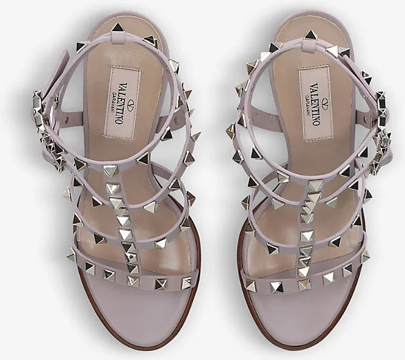 Womens Blush Rockstud Open-Toe Leather Heeled Sandals Eur 39 / 6 Uk Women - Image 2